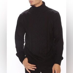 Men's Black Turtleneck Sweater XL Fashion Nova